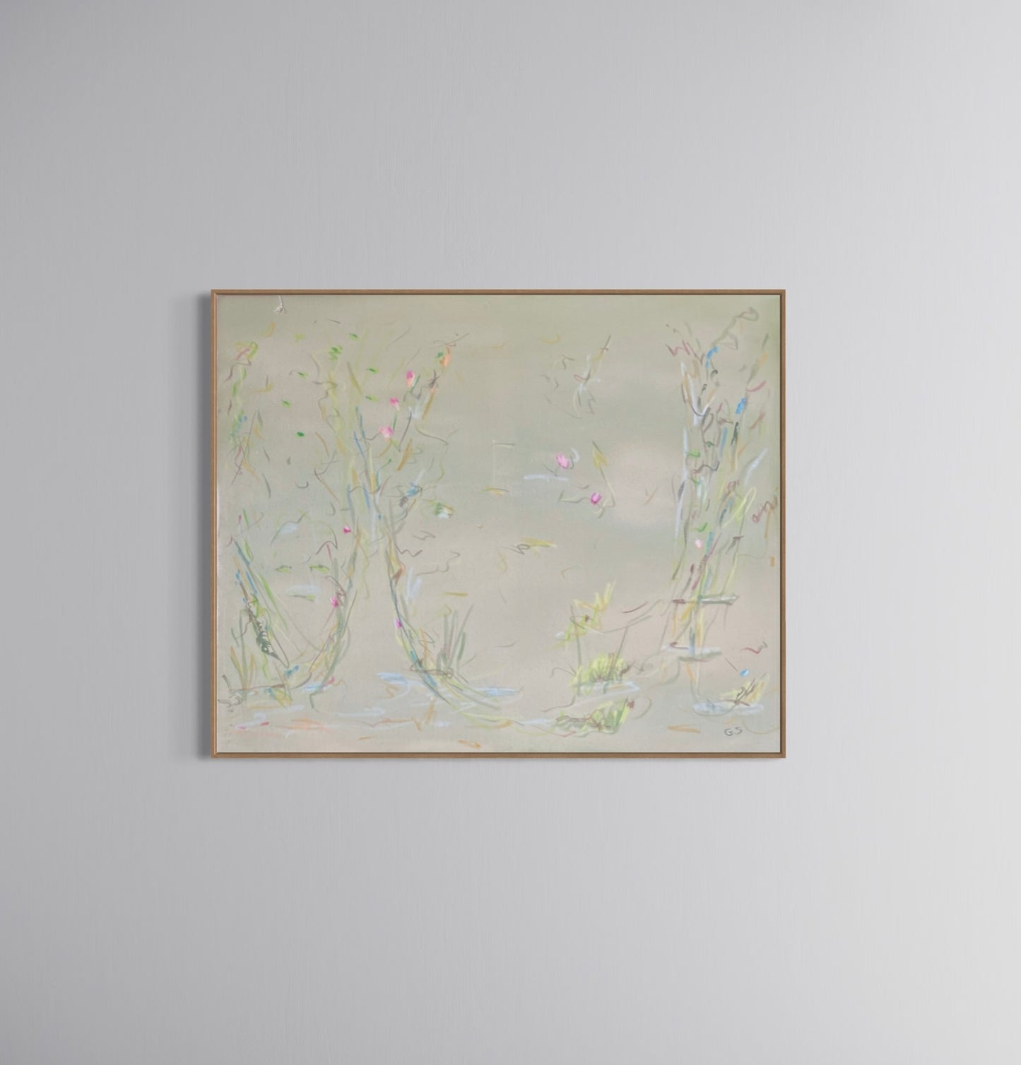 100 x 90 Acrylic and pastels on unprimed canvas